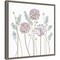 Allium Flower Silhouettes by Mandy Disher 16-in. W x 16-in. H. Canvas Wall Art Print Framed in Grey